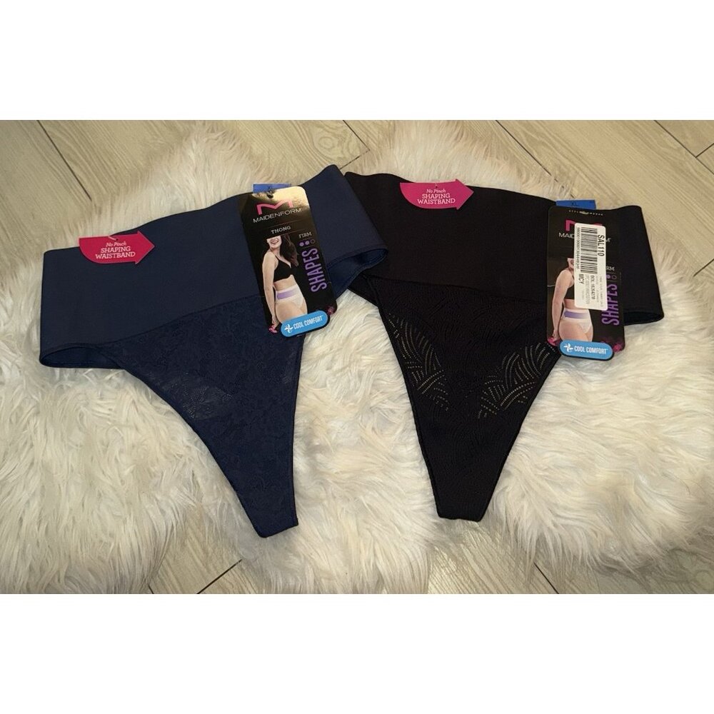 2 Maidenform Tame Your Tummy Thong Shaper Panties Shapewear XL XLarge DM0049